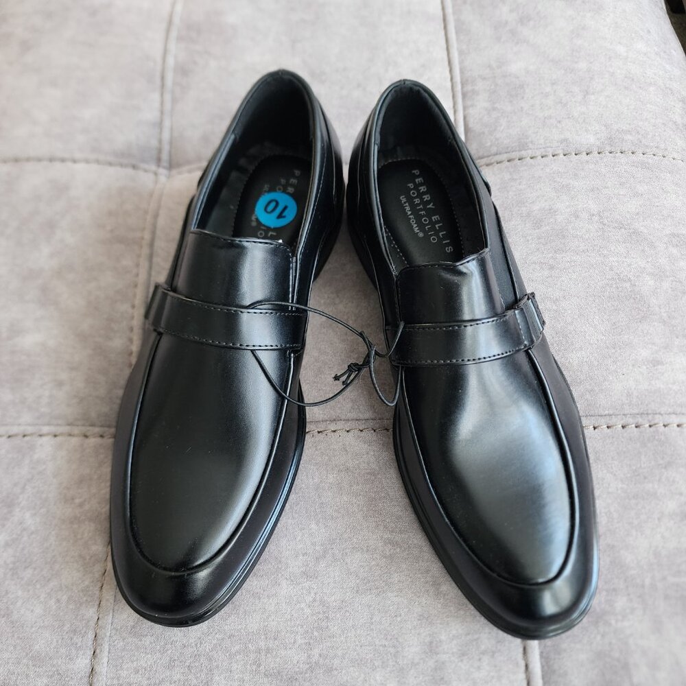 NEW Perry Ellis Men's Drexler Slip-On Dress Shoes Size 10 Wide